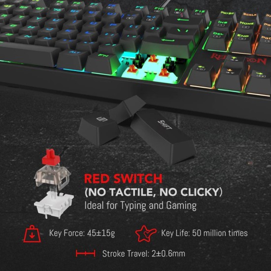 Redragon Surara K582 Black- RED SWITCH